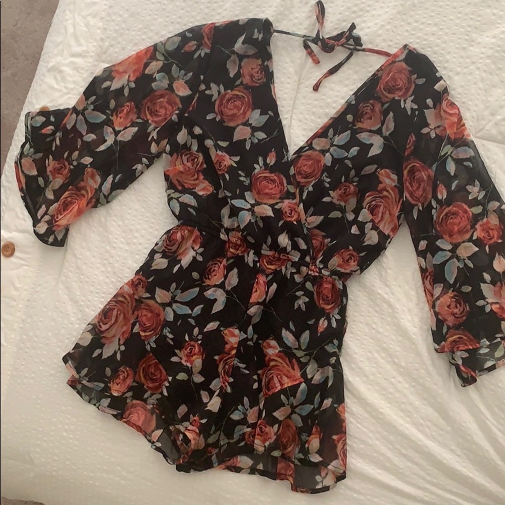 [Band of Gypsies] Floral Sheer Romper